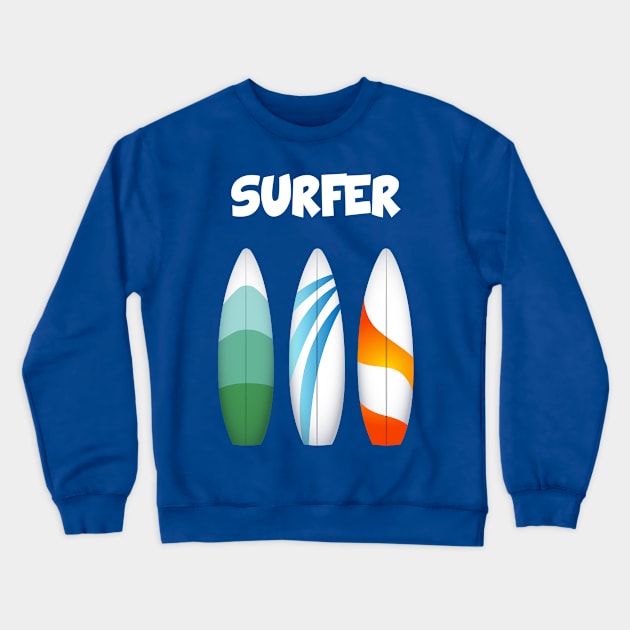 Surfer Surfing Crewneck Sweatshirt by vladocar